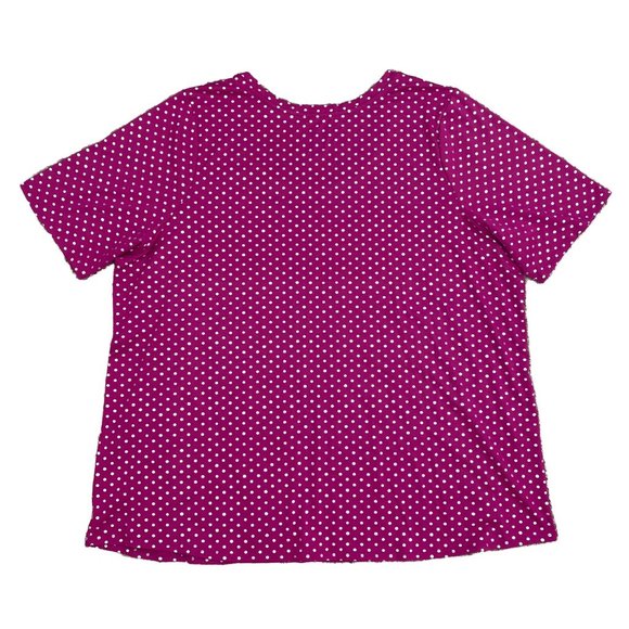 Lane Bryant Polka Dot Short Sleeve Top Pink & Silver Women's Plus Size 22/24 NWT - Picture 7 of 7